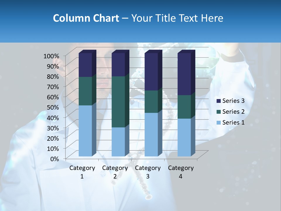 A Man In A Lab Coat Holding Up A Sign PowerPoint Template