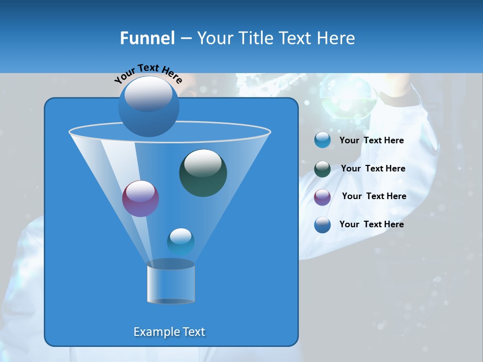 A Man In A Lab Coat Holding Up A Sign PowerPoint Template