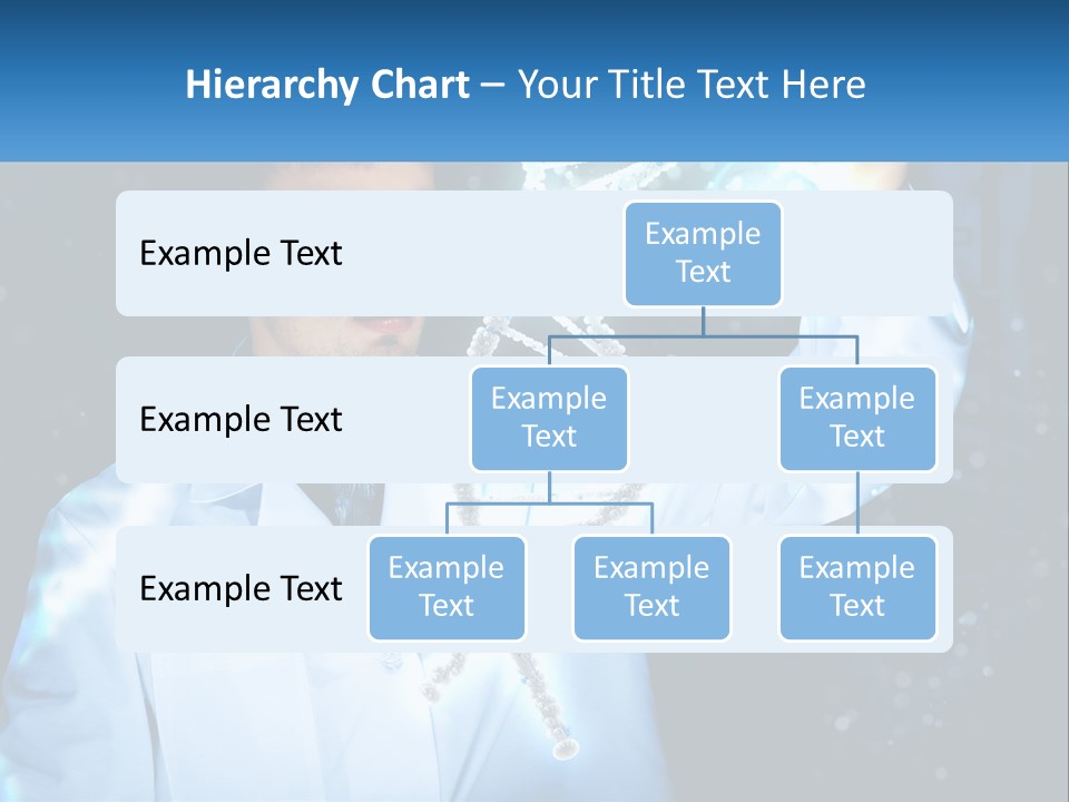 A Man In A Lab Coat Holding Up A Sign PowerPoint Template