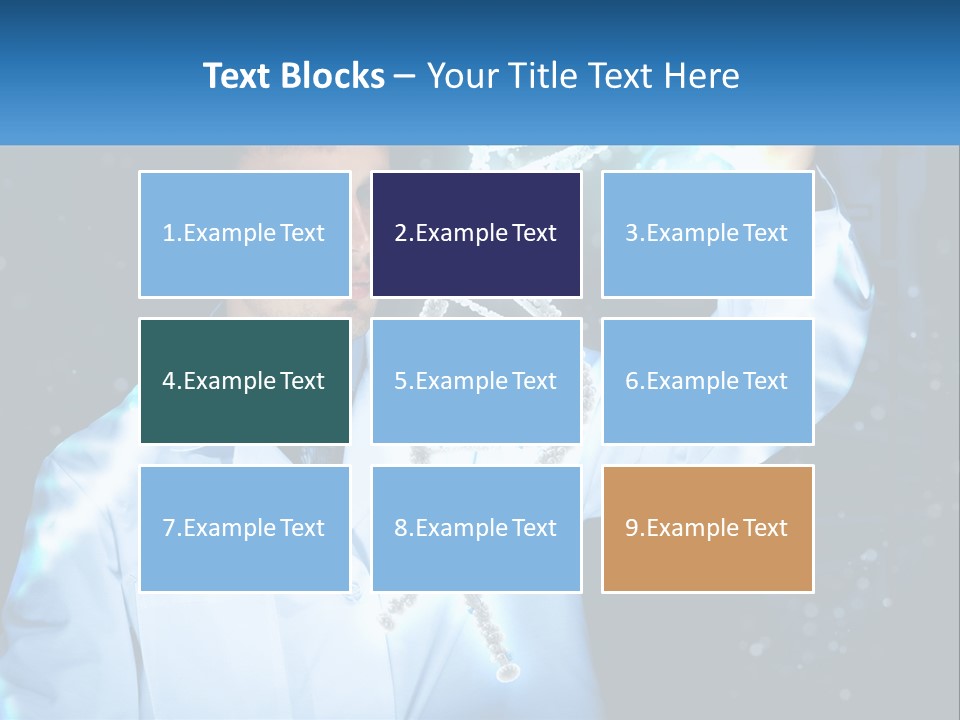 A Man In A Lab Coat Holding Up A Sign PowerPoint Template