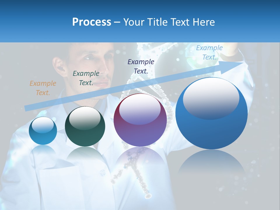 A Man In A Lab Coat Holding Up A Sign PowerPoint Template