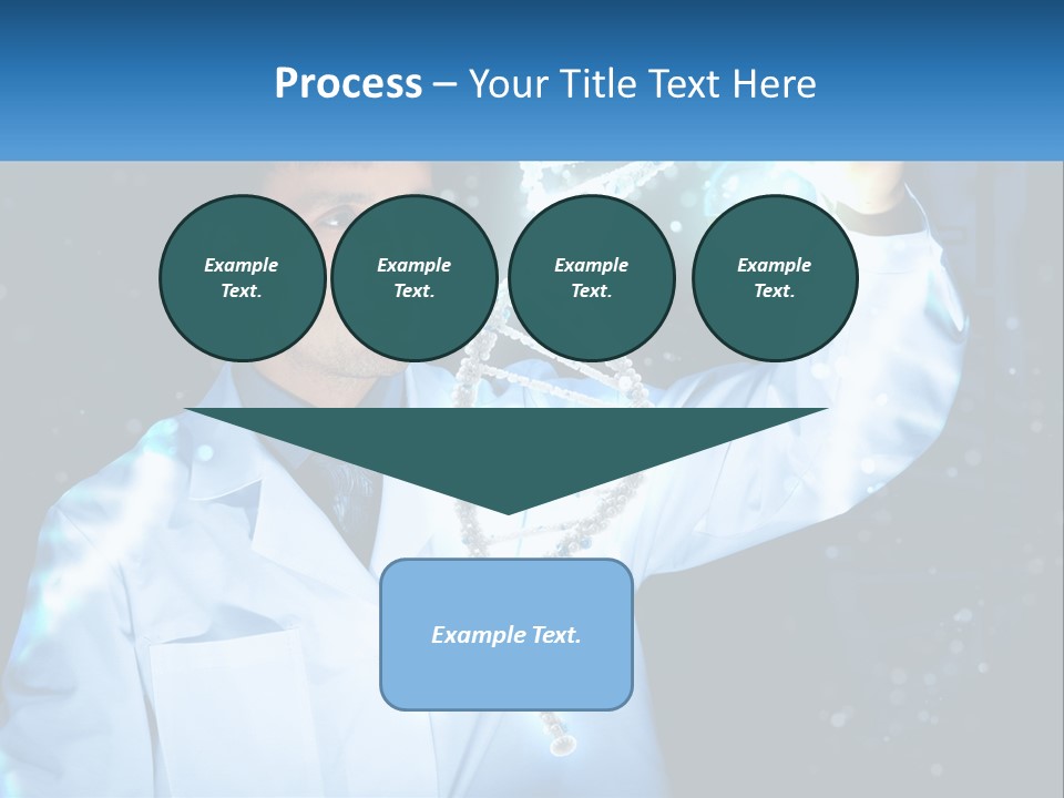 A Man In A Lab Coat Holding Up A Sign PowerPoint Template