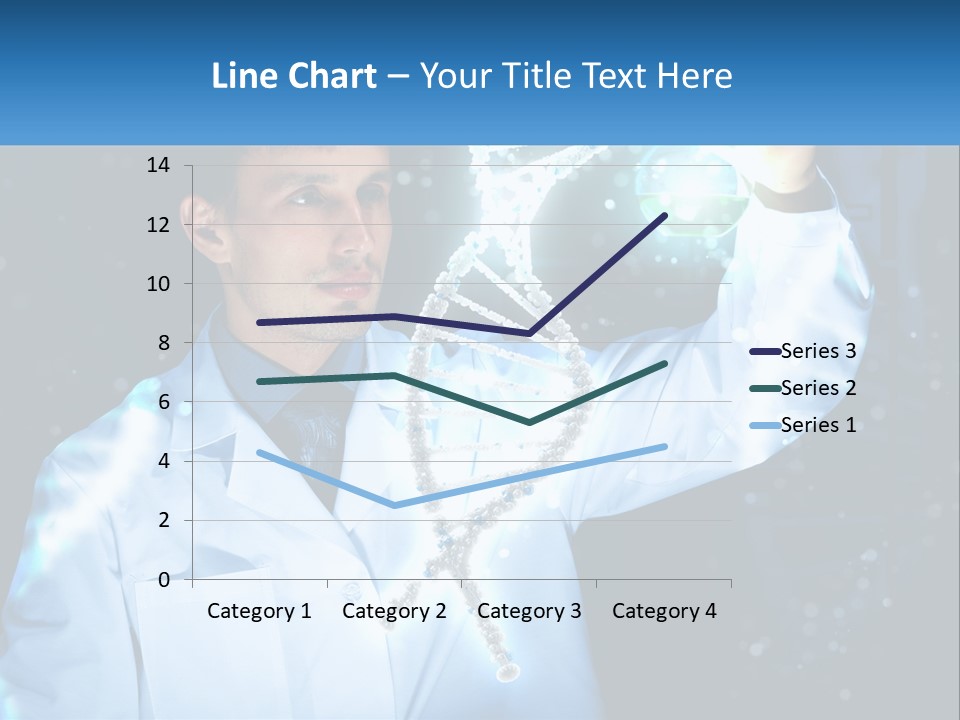 A Man In A Lab Coat Holding Up A Sign PowerPoint Template