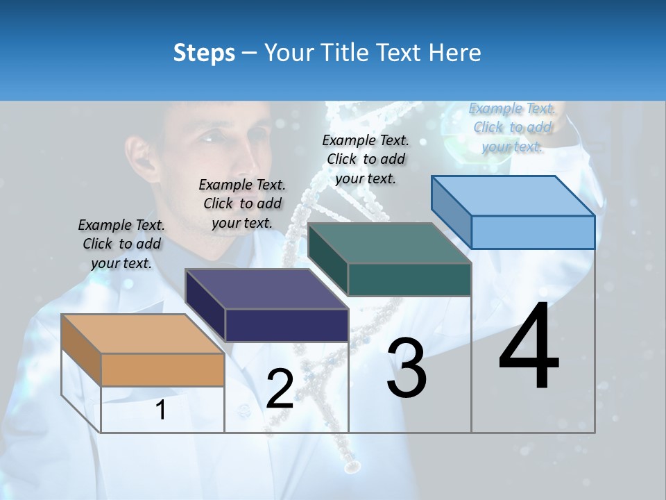 A Man In A Lab Coat Holding Up A Sign PowerPoint Template