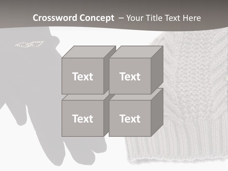 A Pair Of Gloves And A Knitted Hat On A White Background PowerPoint Template