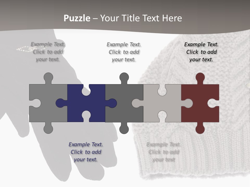 A Pair Of Gloves And A Knitted Hat On A White Background PowerPoint Template