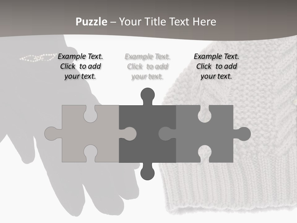 A Pair Of Gloves And A Knitted Hat On A White Background PowerPoint Template