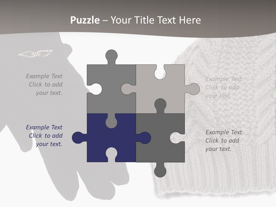 A Pair Of Gloves And A Knitted Hat On A White Background PowerPoint Template