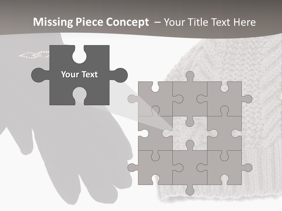 A Pair Of Gloves And A Knitted Hat On A White Background PowerPoint Template