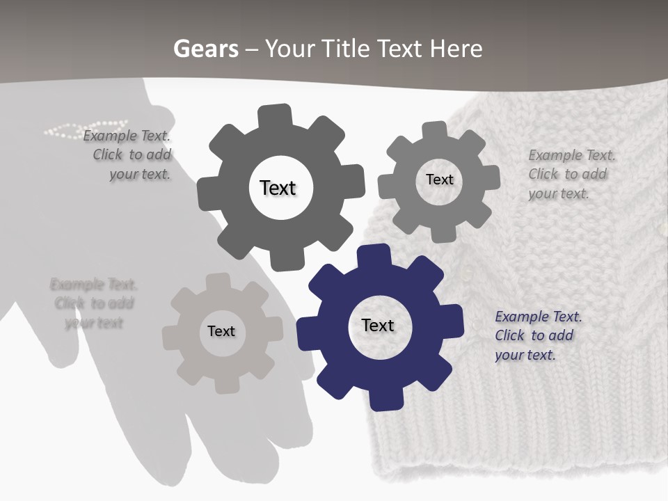 A Pair Of Gloves And A Knitted Hat On A White Background PowerPoint Template