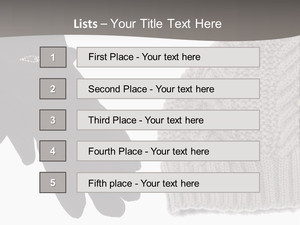 A Pair Of Gloves And A Knitted Hat On A White Background PowerPoint Template