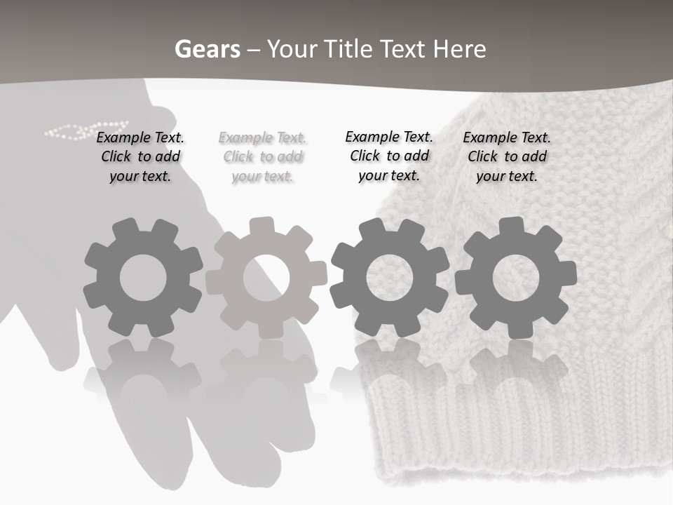 A Pair Of Gloves And A Knitted Hat On A White Background PowerPoint Template