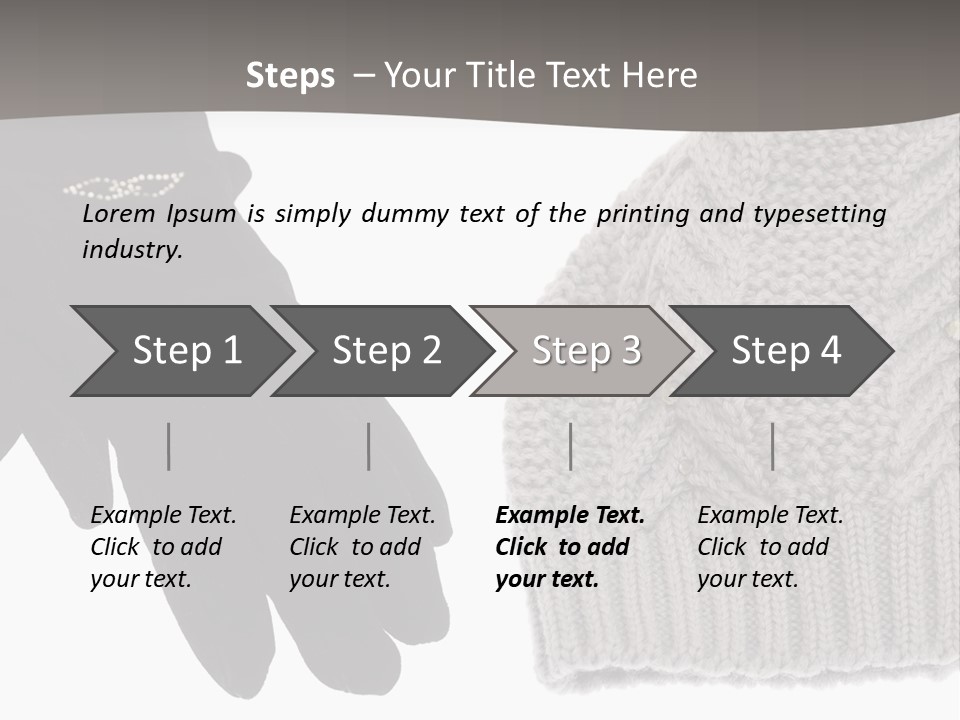 A Pair Of Gloves And A Knitted Hat On A White Background PowerPoint Template