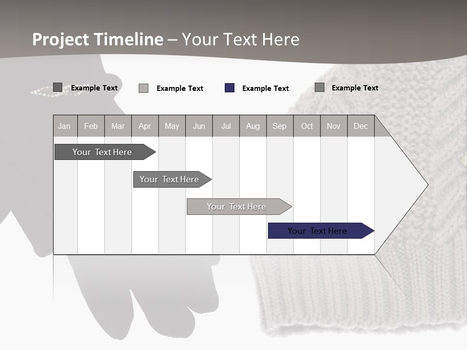 A Pair Of Gloves And A Knitted Hat On A White Background PowerPoint Template