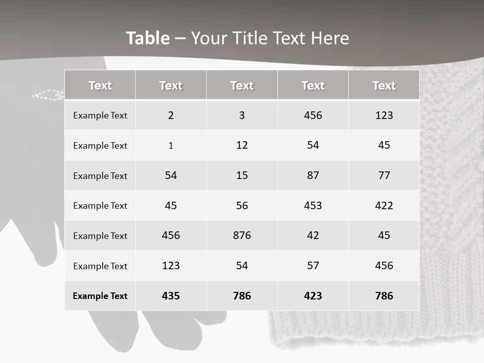 A Pair Of Gloves And A Knitted Hat On A White Background PowerPoint Template