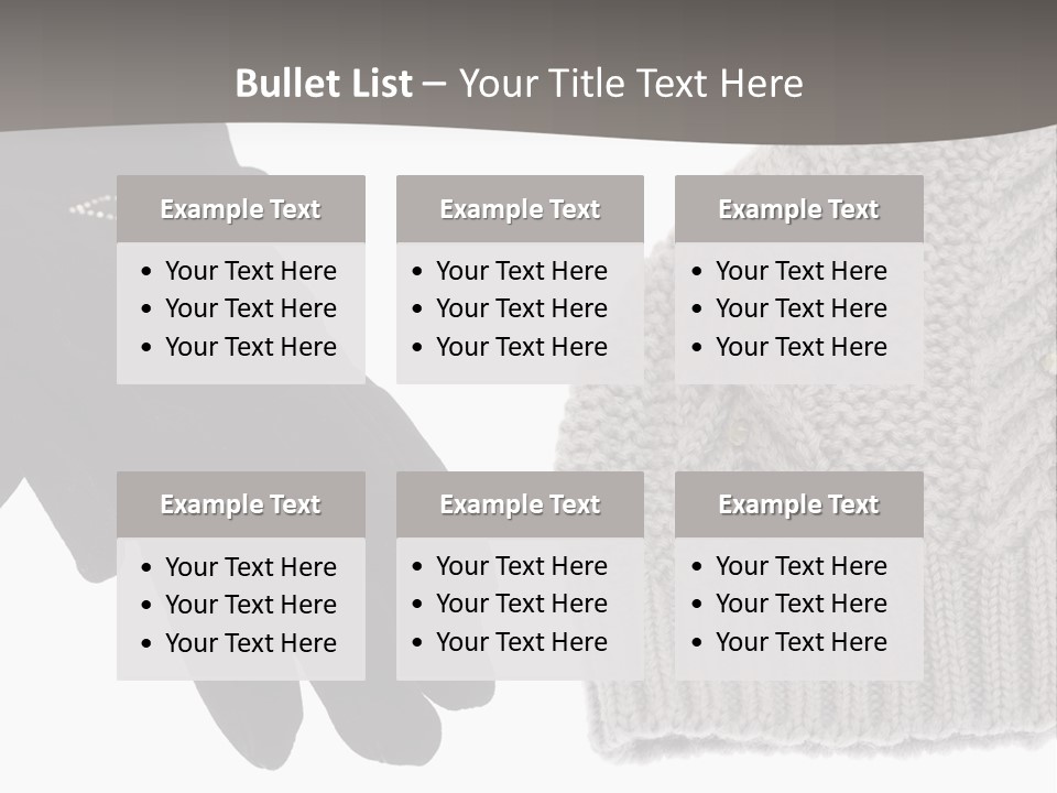 A Pair Of Gloves And A Knitted Hat On A White Background PowerPoint Template