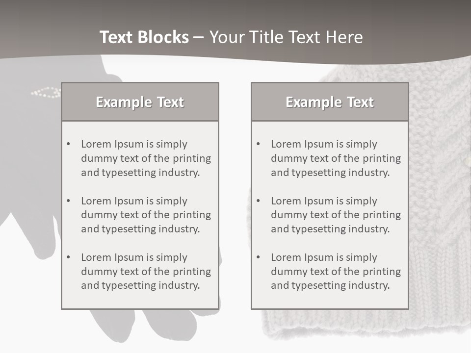 A Pair Of Gloves And A Knitted Hat On A White Background PowerPoint Template