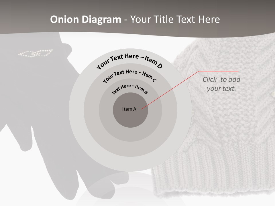 A Pair Of Gloves And A Knitted Hat On A White Background PowerPoint Template