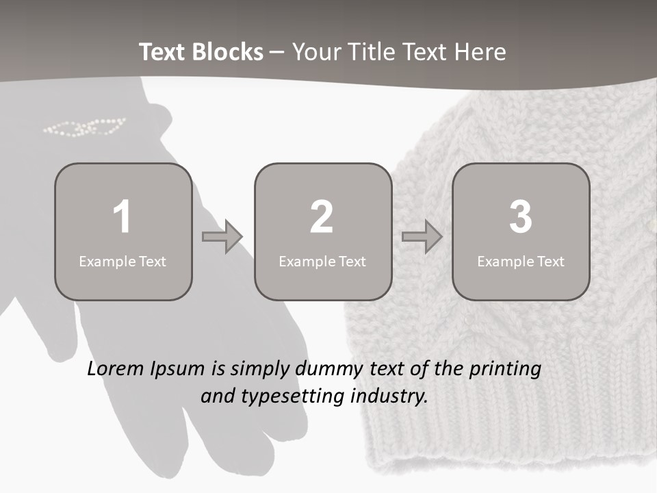 A Pair Of Gloves And A Knitted Hat On A White Background PowerPoint Template