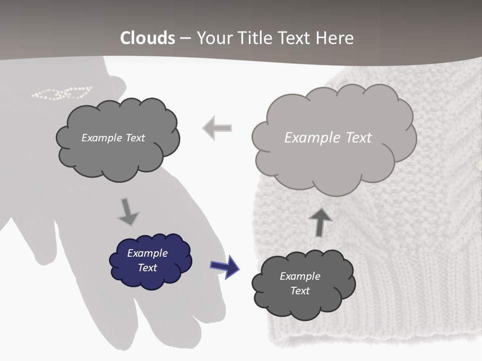 A Pair Of Gloves And A Knitted Hat On A White Background PowerPoint Template