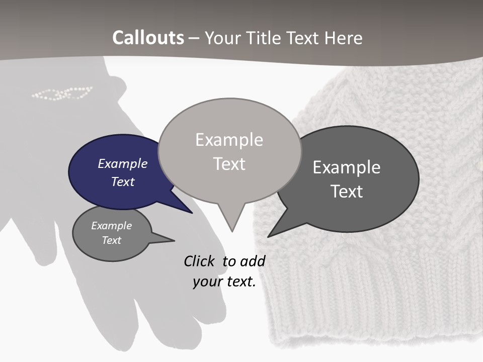 A Pair Of Gloves And A Knitted Hat On A White Background PowerPoint Template