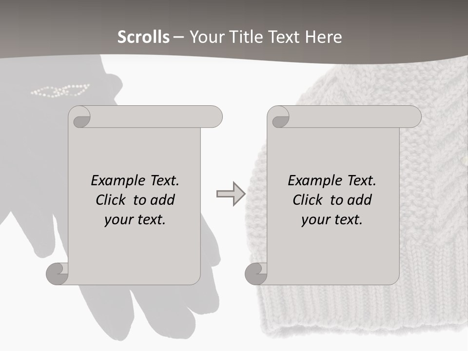 A Pair Of Gloves And A Knitted Hat On A White Background PowerPoint Template