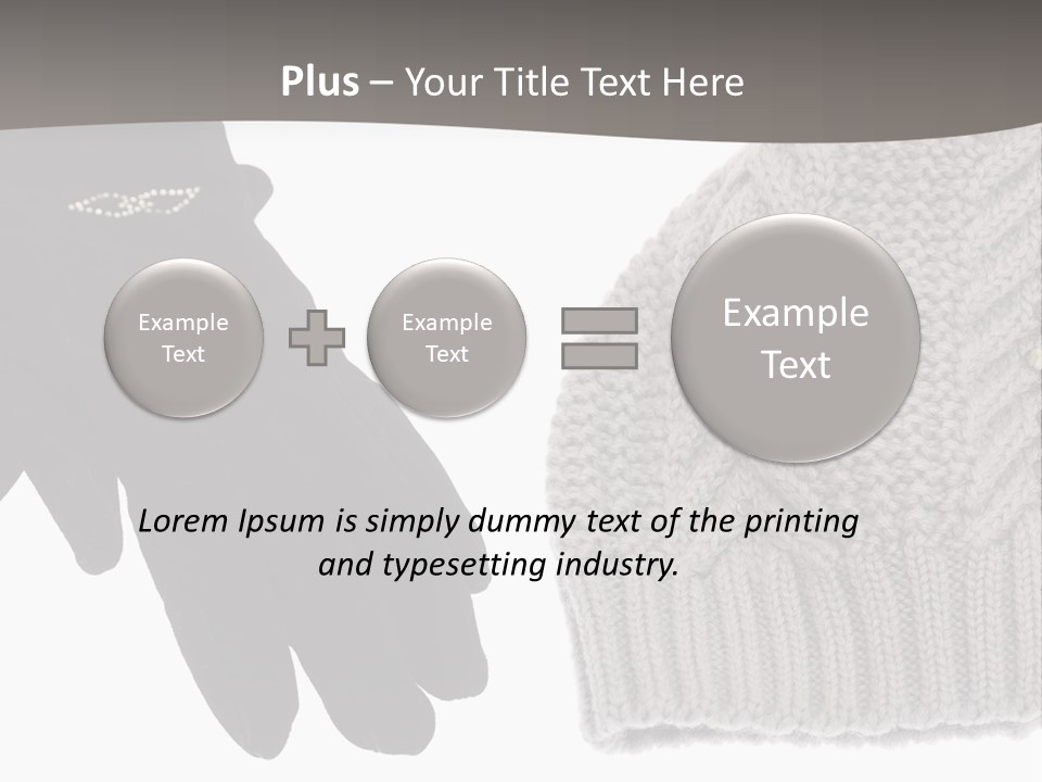 A Pair Of Gloves And A Knitted Hat On A White Background PowerPoint Template