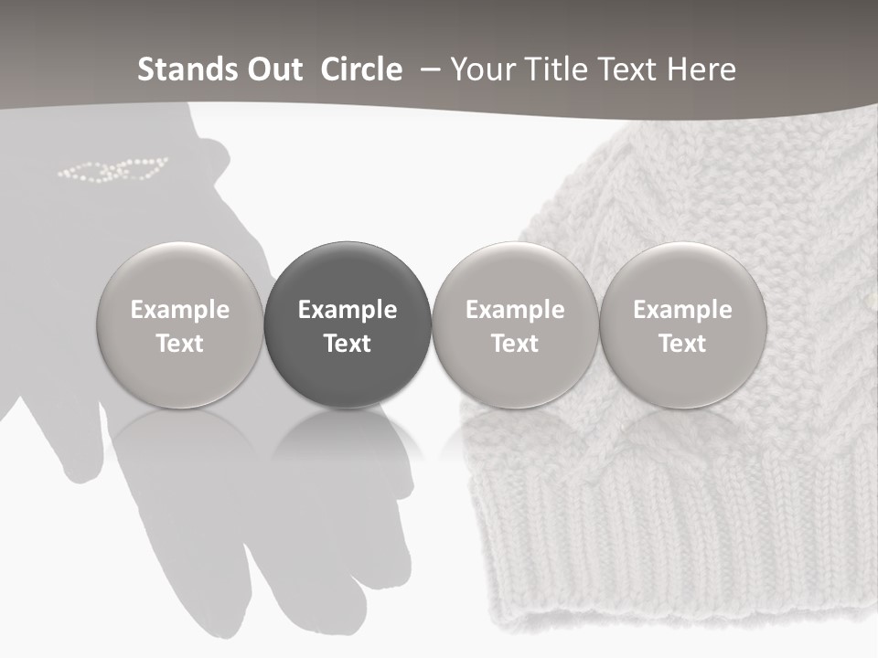 A Pair Of Gloves And A Knitted Hat On A White Background PowerPoint Template