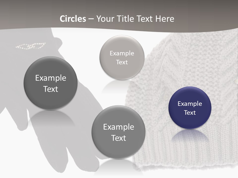 A Pair Of Gloves And A Knitted Hat On A White Background PowerPoint Template