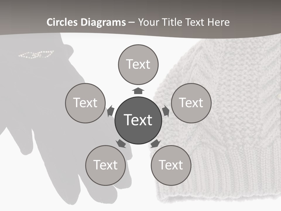 A Pair Of Gloves And A Knitted Hat On A White Background PowerPoint Template