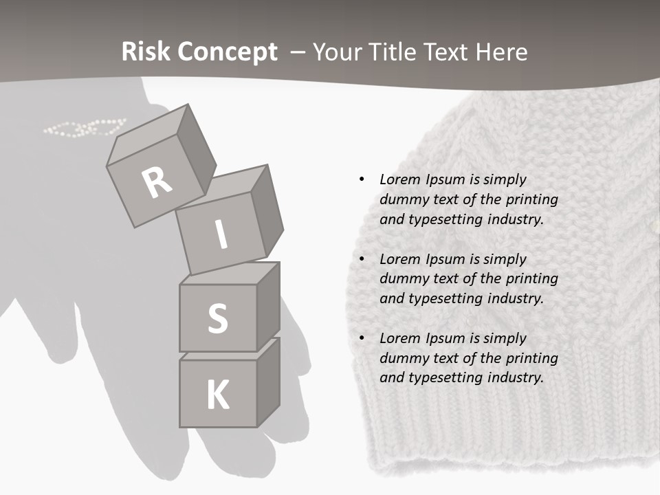 A Pair Of Gloves And A Knitted Hat On A White Background PowerPoint Template