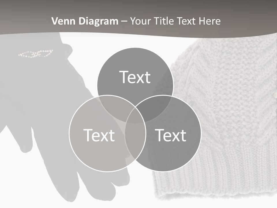 A Pair Of Gloves And A Knitted Hat On A White Background PowerPoint Template