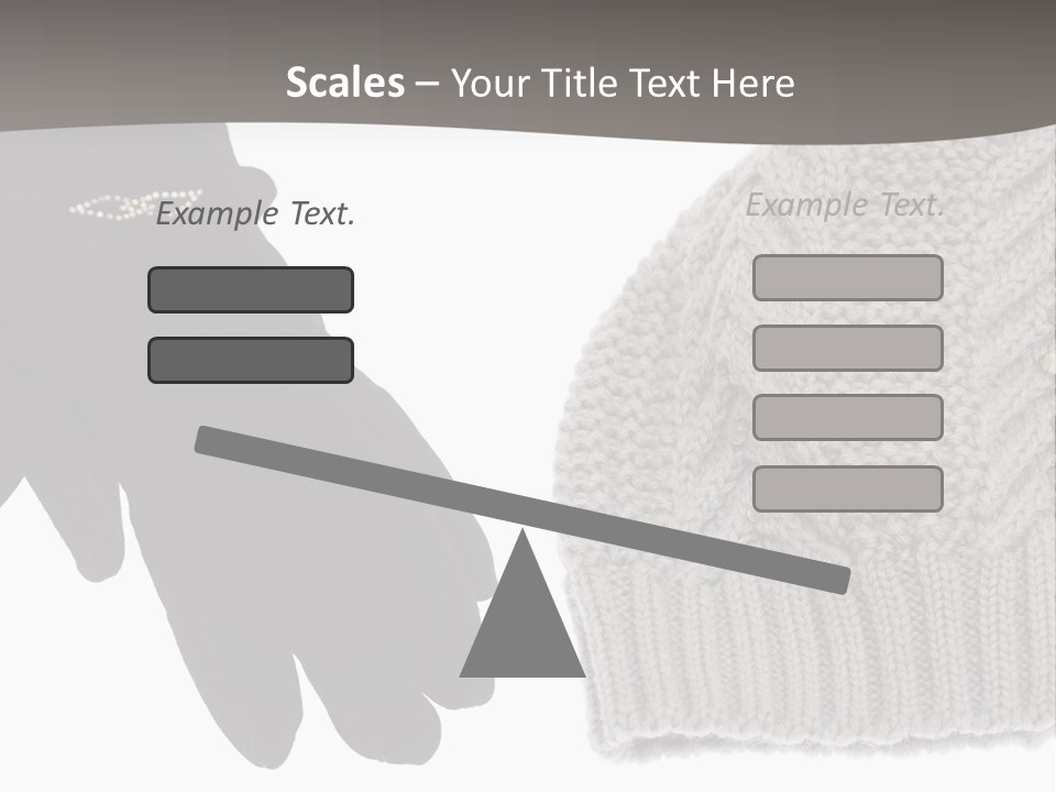 A Pair Of Gloves And A Knitted Hat On A White Background PowerPoint Template