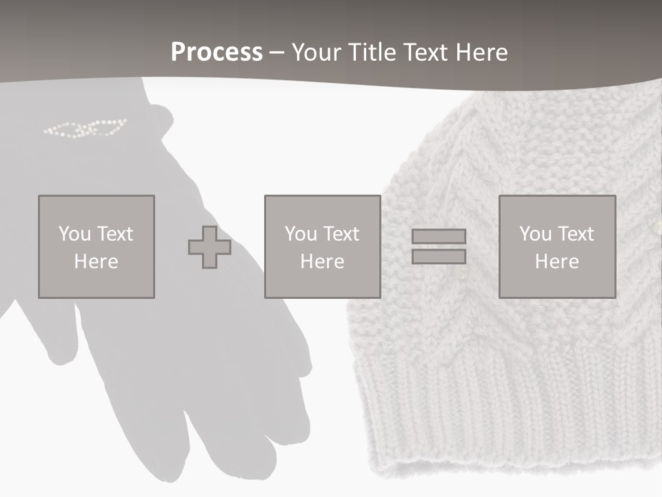 A Pair Of Gloves And A Knitted Hat On A White Background PowerPoint Template