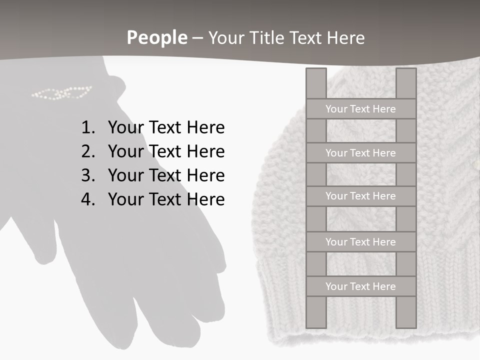 A Pair Of Gloves And A Knitted Hat On A White Background PowerPoint Template