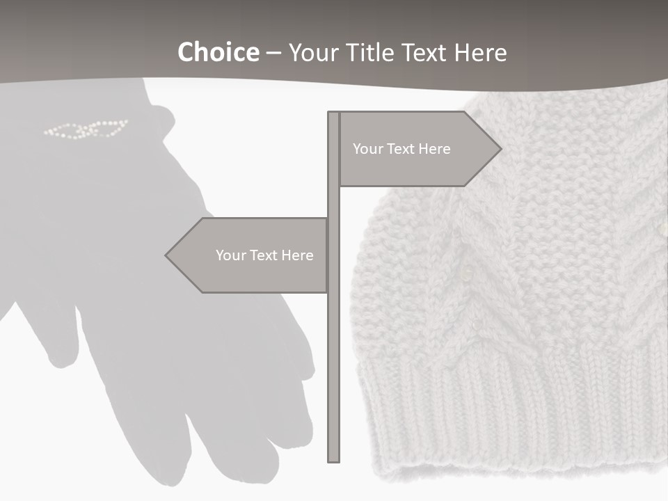 A Pair Of Gloves And A Knitted Hat On A White Background PowerPoint Template