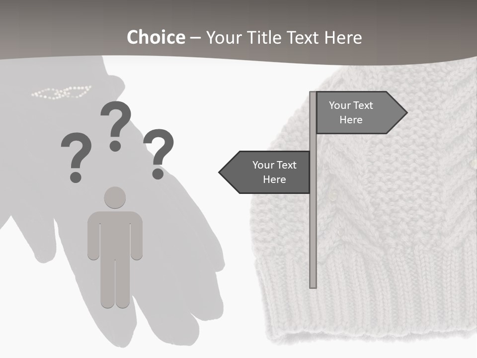 A Pair Of Gloves And A Knitted Hat On A White Background PowerPoint Template