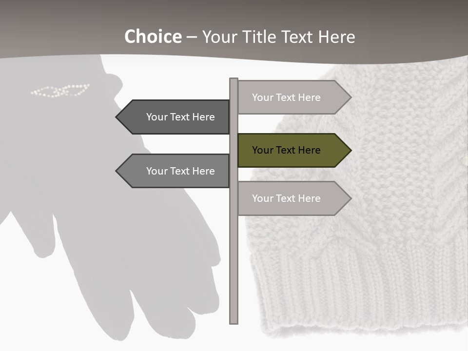 A Pair Of Gloves And A Knitted Hat On A White Background PowerPoint Template