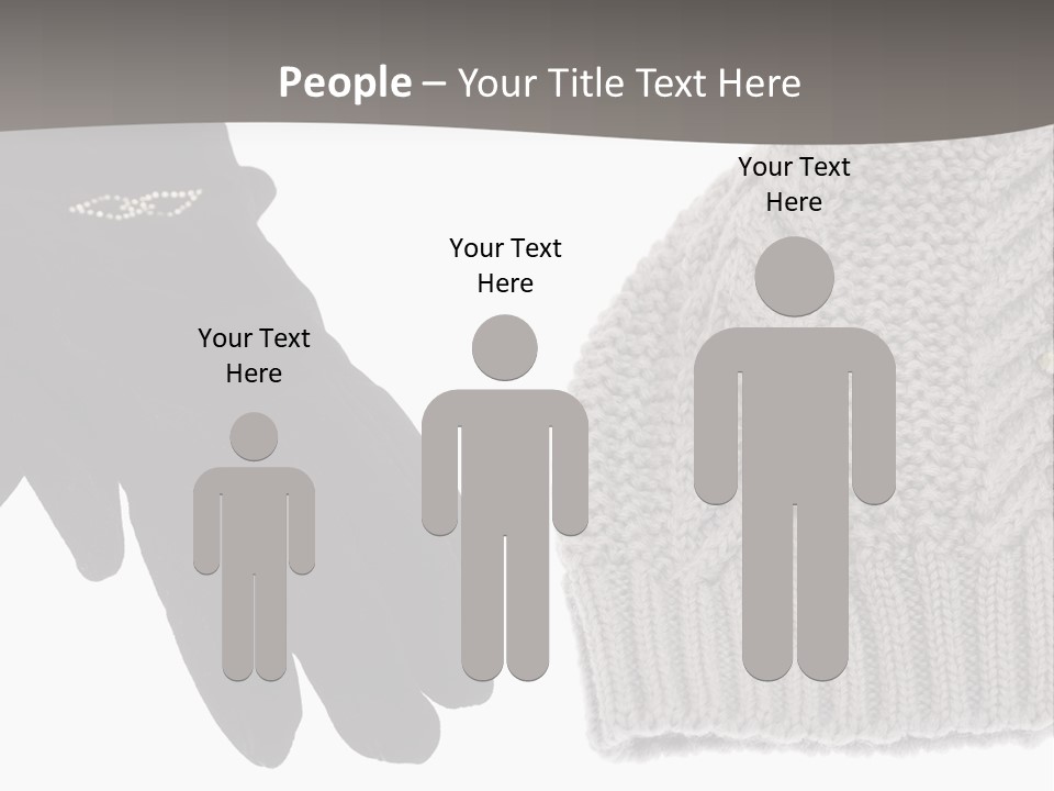 A Pair Of Gloves And A Knitted Hat On A White Background PowerPoint Template