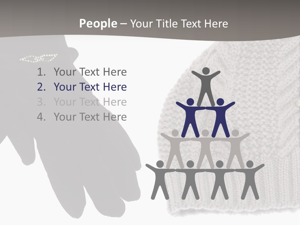 A Pair Of Gloves And A Knitted Hat On A White Background PowerPoint Template