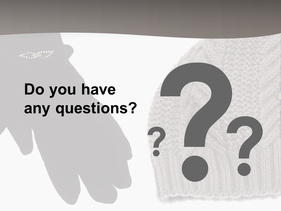 A Pair Of Gloves And A Knitted Hat On A White Background PowerPoint Template