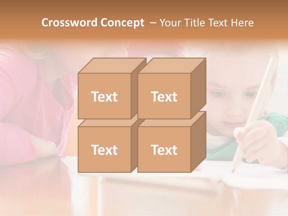 A Woman Helping A Little Girl Write Something On A Piece Of Paper PowerPoint Template