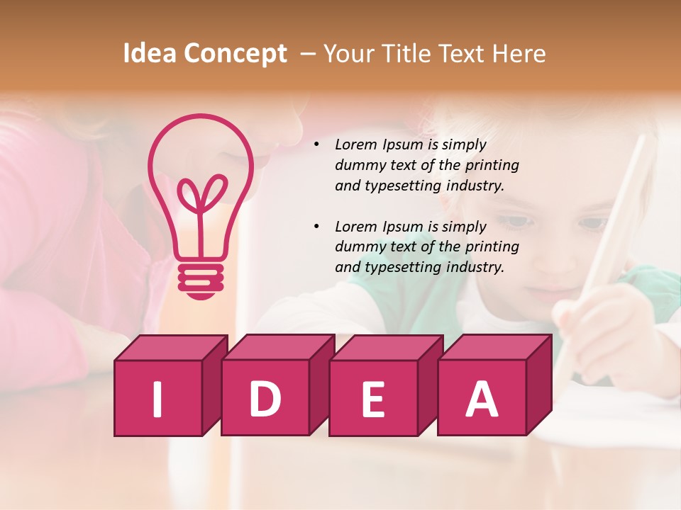 A Woman Helping A Little Girl Write Something On A Piece Of Paper PowerPoint Template