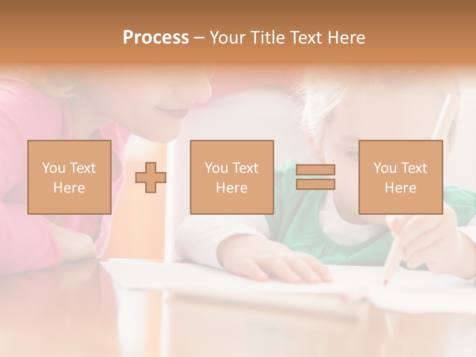 A Woman Helping A Little Girl Write Something On A Piece Of Paper PowerPoint Template