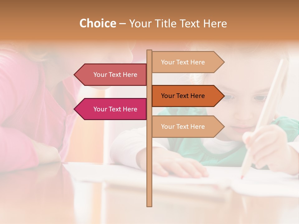 A Woman Helping A Little Girl Write Something On A Piece Of Paper PowerPoint Template