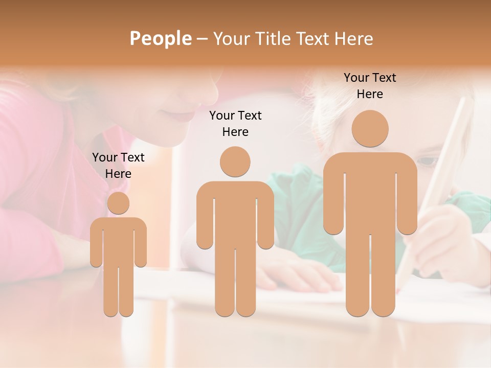 A Woman Helping A Little Girl Write Something On A Piece Of Paper PowerPoint Template