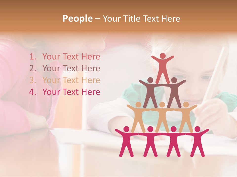 A Woman Helping A Little Girl Write Something On A Piece Of Paper PowerPoint Template