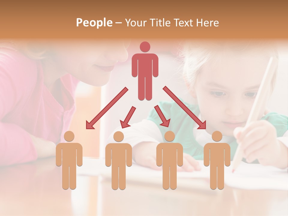 A Woman Helping A Little Girl Write Something On A Piece Of Paper PowerPoint Template