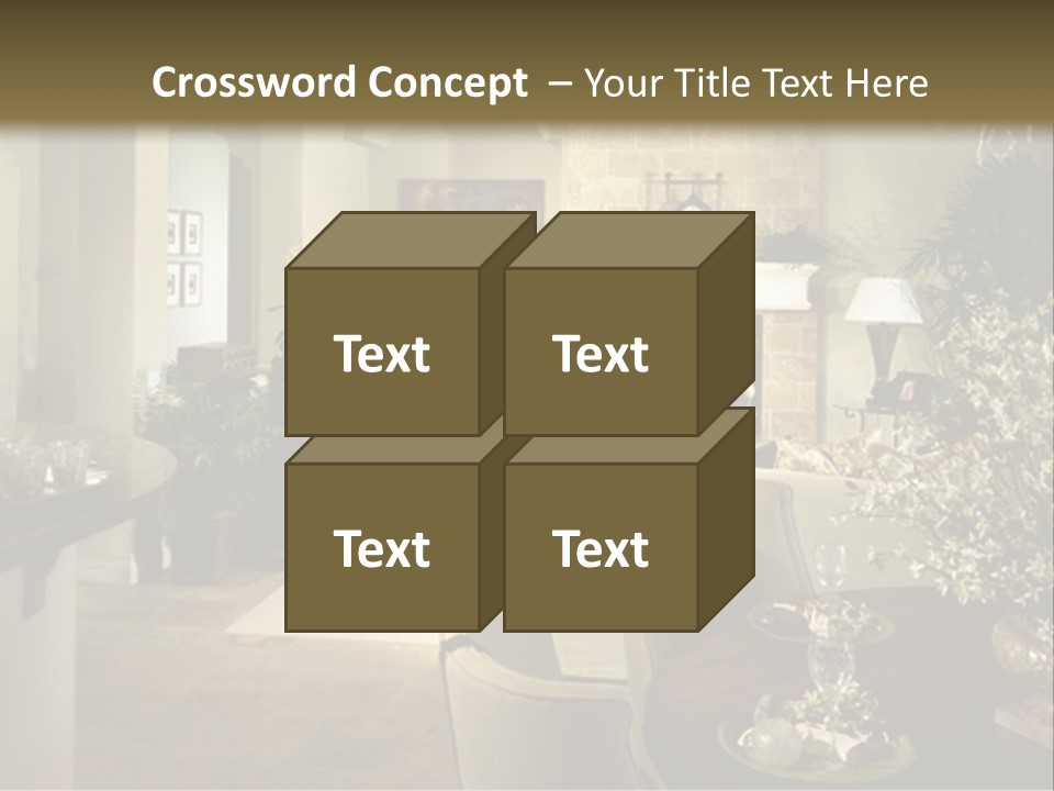 A Living Room Filled With Furniture And A Fireplace PowerPoint Template