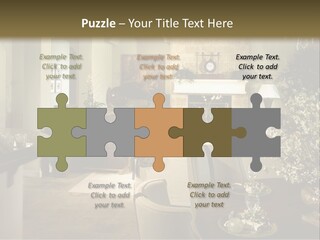 A Living Room Filled With Furniture And A Fireplace PowerPoint Template